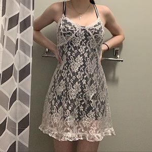 La vie en rose lace slip babydoll dress